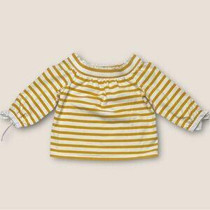 J. Crew Yellow and White Striped Boat neck Women's Blouse size small